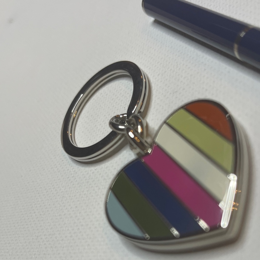 Coach Legacy Locket Colorful Heart Keychain and Blue Coach Pen Set - Picture 2 of 5